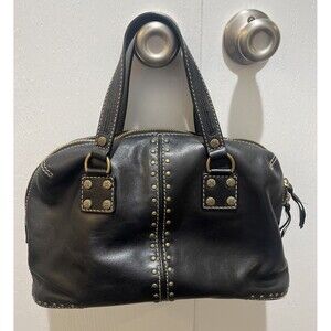 MICHAEL KORS Astor Women's Studded Leather Tote Shoulder Bag Black